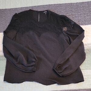 Express Black Lace Accent Blouse